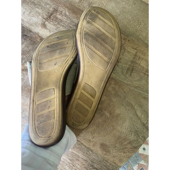 Callisto Of California Tan Canvas Leather Insole Sandals Women Size 8 Slip On - Picture 5 of 6